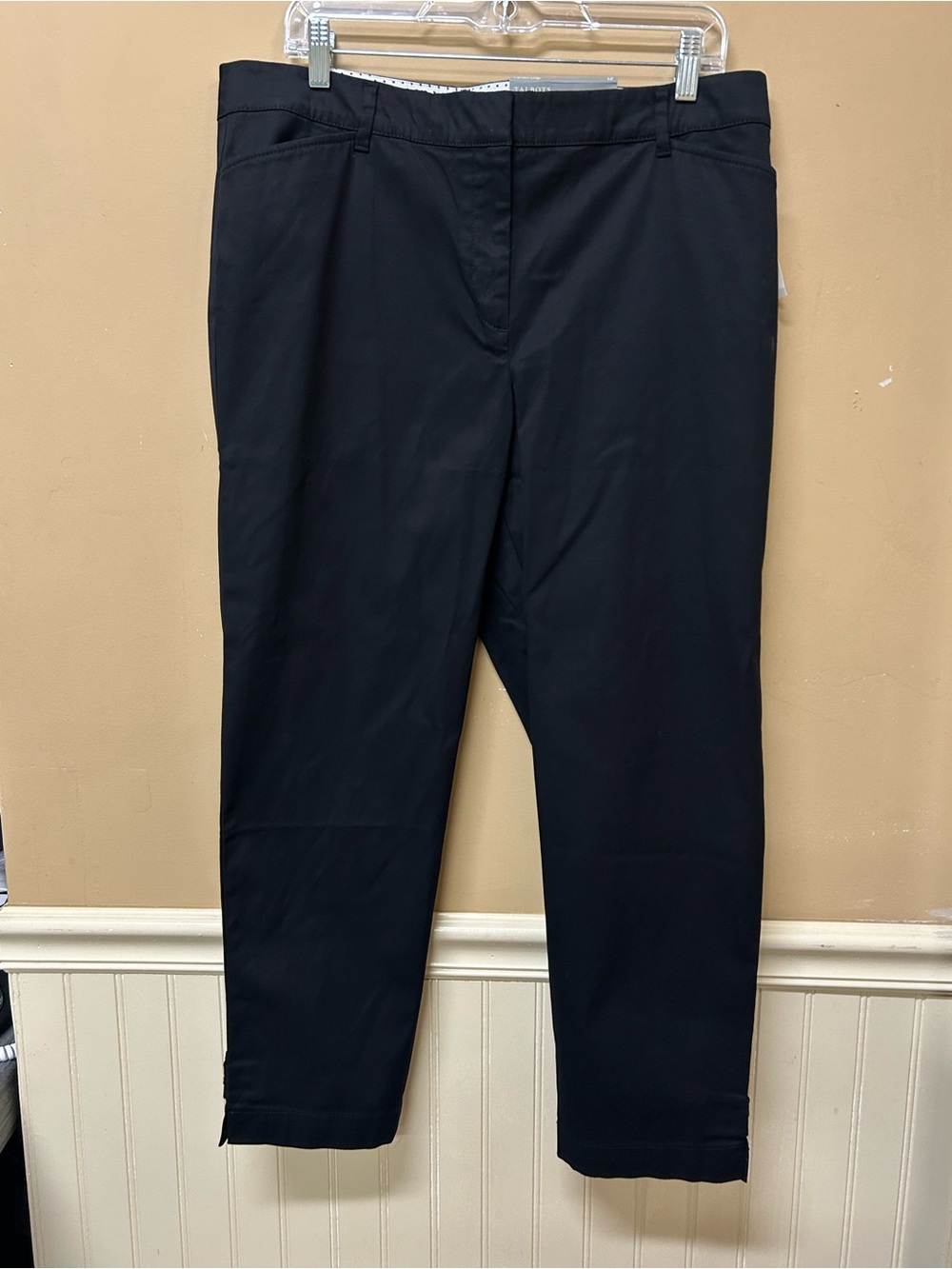Talbots Womens Pant 12 Black Slim Perfect Crop NWT